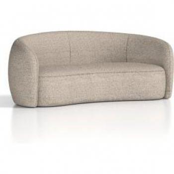 Phoebe Curved Sofa Cream Boucle with Matching Ottoman