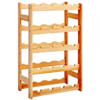 Vidaxl Pinewood Wine Rack for 20 Bottles