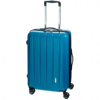 CHECK.IN® Koffer London 2.0 – 67 cm blau, 4‑Rollen-Trolley