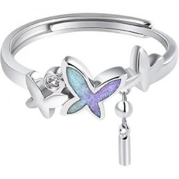 Bijou en argent 925 à motif goutte bleue ajustable pour femmes