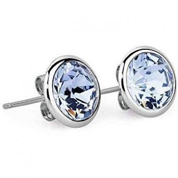 BRT21 Stahlknopf Ohrringe mit Swarovski Kristallen – Brosway