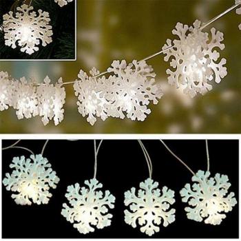 Frostige LED Schneeflocken Lichterkette 4m für Fenster