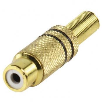 Presa RCA dorata con passacavo