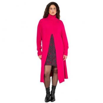 Große Größen Damen Strickpullover A-Linie rosa, Größe 54/56