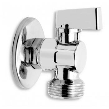Vanne d'angle 1/2x3/4 pour lave-linge, chromée, avec clapet anti-retour CF3027