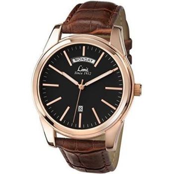Mens Rose Gold Plated Day Date Watch by Limit
