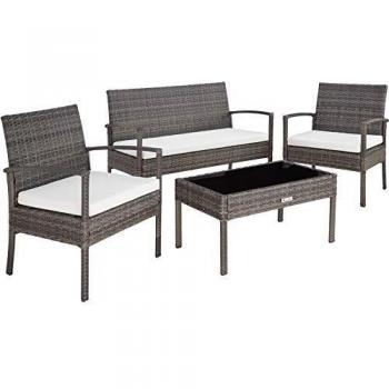 Set di Mobili Rattan Grigio Sparta 3+1