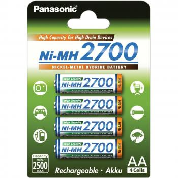 Panasonic HR6 AA Mignon Ni-MH High Capacity 1.2V 2700mAh Rechargeable Batteries
