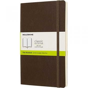 Moleskine Earth Brown Plain Paper Large Softcover Journal with Elastic Band