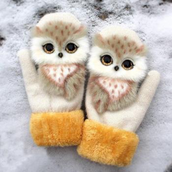 Cute Cartoon Girls Winter Ski Gloves for Kids 17cm