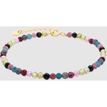 Luxenter – Bracelet Salblai : Argent 925 avec finition or jaune 18 K et tourmaline multicolore