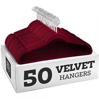 Premium Velvet Hangers [50 Pack], Burgundy