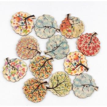 Mix de boutons en bois rétro pour artisanat