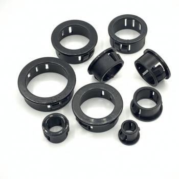 200PCS Black Nylon Cable Grommet with Snap Bushing