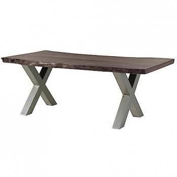 Tavolo da pranzo in legno acacia ferro argento mat