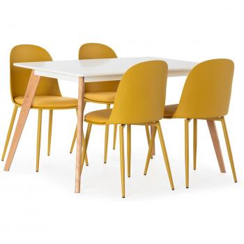 Juegos de Mesa Kana 120×80 cm + 4 Sillas Mostaza