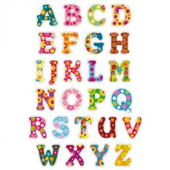 Gommettes alphabet colorées