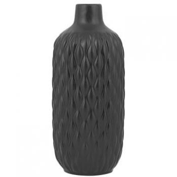 Moderne Dekofigur Schwarz 14 x 31 cm aus Steinzeug Pflegeleicht Oval