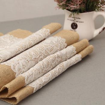 Jute and Lace Wedding Table Runner 30x180cm
