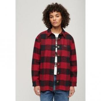 Superdry Camicia Check Rossa a Maniche Lunghe S