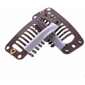 Pinzas para Extensiones de Pelo, 24 Uds., 32mm, Metal con Silicona