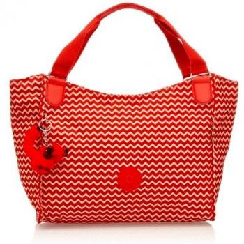 Red Sarande Shoulder Bag with Chevron Design – Kipling