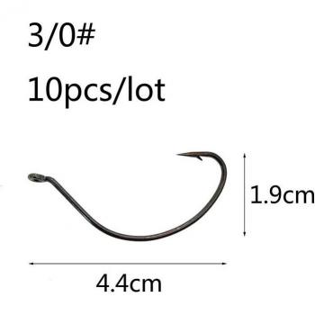 10pcs Fishing Hooks for Wacky Rig and Shot Rig