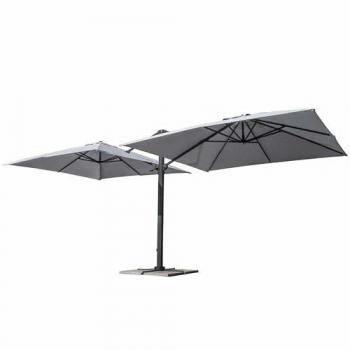 Parasol déporté 3x3 en aluminium double bras Oslo