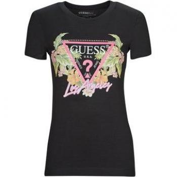 Women’s Black Guess Tri‑Flower Graphic Tee
