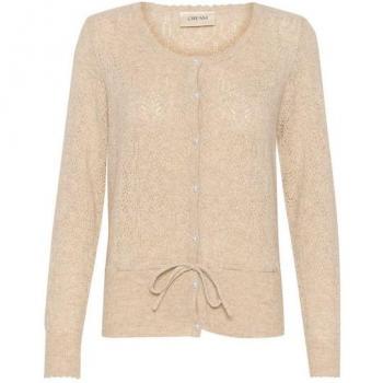 Beige Women's Cardigan with Button Closure (Size XL)
