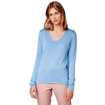 TOM TAILOR V-Ausschnitt-Pullover aus Feinstrick