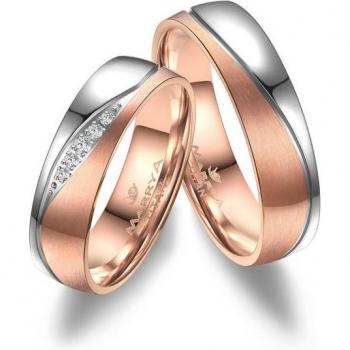 Verlobungsring MARRYA Titan in silber-rosegoldem Finish – 48 mm