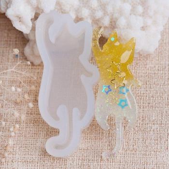DIY Cat Silicone Epoxy Mold for Keychain Charms, 50mm x 22mm
