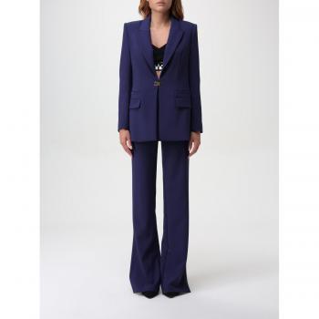 Tailleur Donna Elisabetta Franchi Blu con Pantaloni a Palazzo