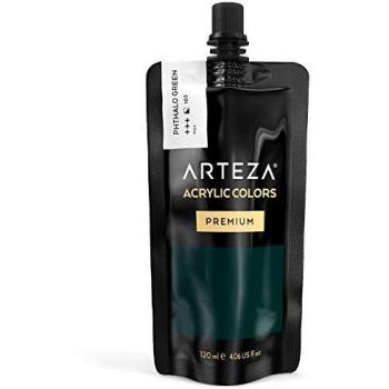 ARTEZA Acrylfarbe, 120 ml, Phthalo Grün, hochwertige Malfarbe
