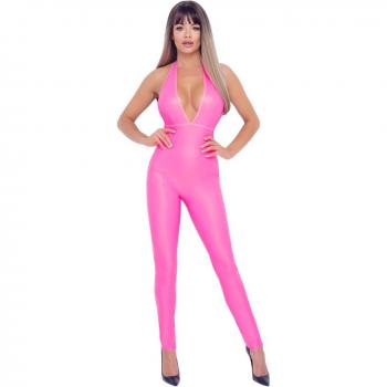 Cottelli PARTY Hotpink Neckholder Overall mit tiefem Ausschnitt und Riostring