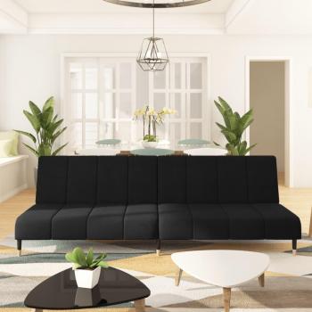 Sofá cama doble con tela de terciopelo en color negro, de Vidaxl