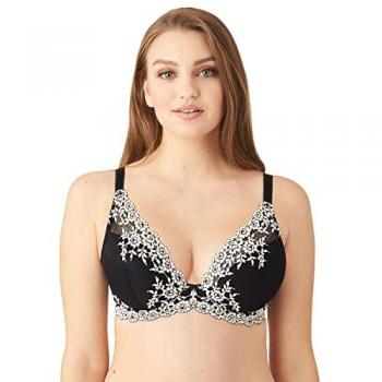 Black Embrace Lace Plunge Bra (Underwire) – Wacoal 36DD
