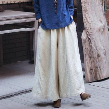 Weite Beinhosen aus Leinen für Damen im chinesischen Stil FF1268