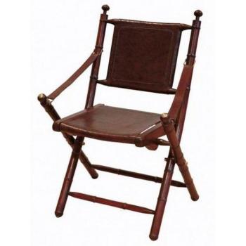 Casa Padrino Eleganter Klappstuhl aus Leder