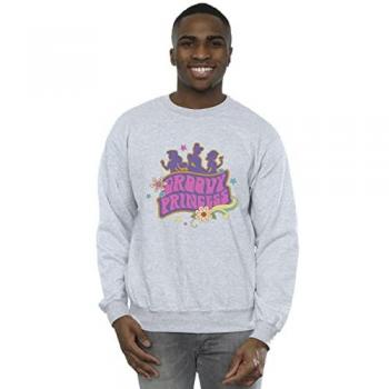 Disney Men's Princesses Groovy Princess Sweatshirt, Sport Grey, Large