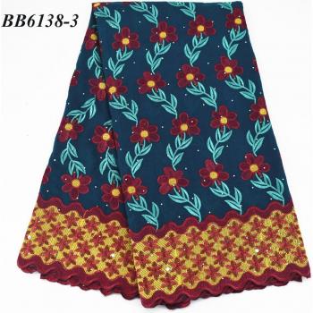Embroidered flower cotton fabric