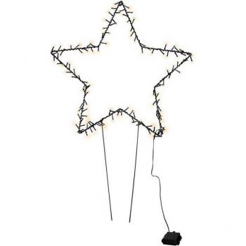 Mojawo XXL LED-Lichtervorhang – Gartenstecker‑Weihnachtsstern, 140 LEDs in Warmweiß