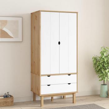 VidaXL Wardrobe OTTA Brown and White 30.1x20.9x67.7 Solid Wood Pine