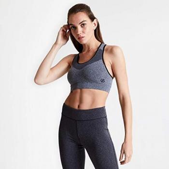 Dare 2b Brassière Femme Respirante Don't Sweat It avec Dos Nageur Ebony Grey XS