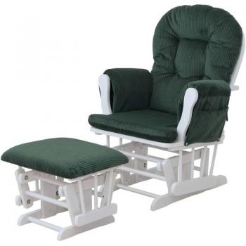 Sedia Relax Verde con Struttura Bianca HHG 021