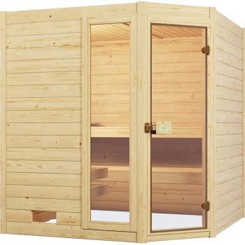 Weka Massivholzsauna 'Valida 1.8' 189 x 172 cm mit Glastür, Fenster