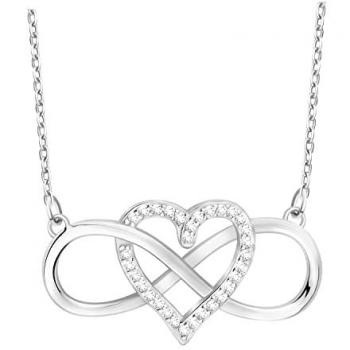 925 Silber Halskette mit Herz Unendlichkeit und Zirkonia