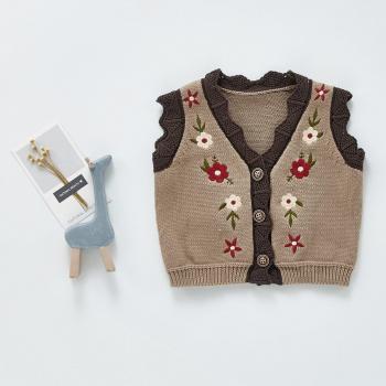 Veste en tricot à fleurs pour bébé