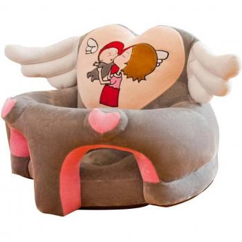 Cute Baby Sofa Cover with Cartoon Wings in Crystal Velvet